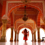 A woman traveling in Indian Palace